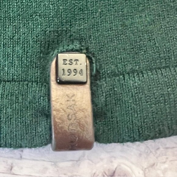 Rudsak Dark Green knit dress, Black vegan leather sleeve - Picture 4 of 6